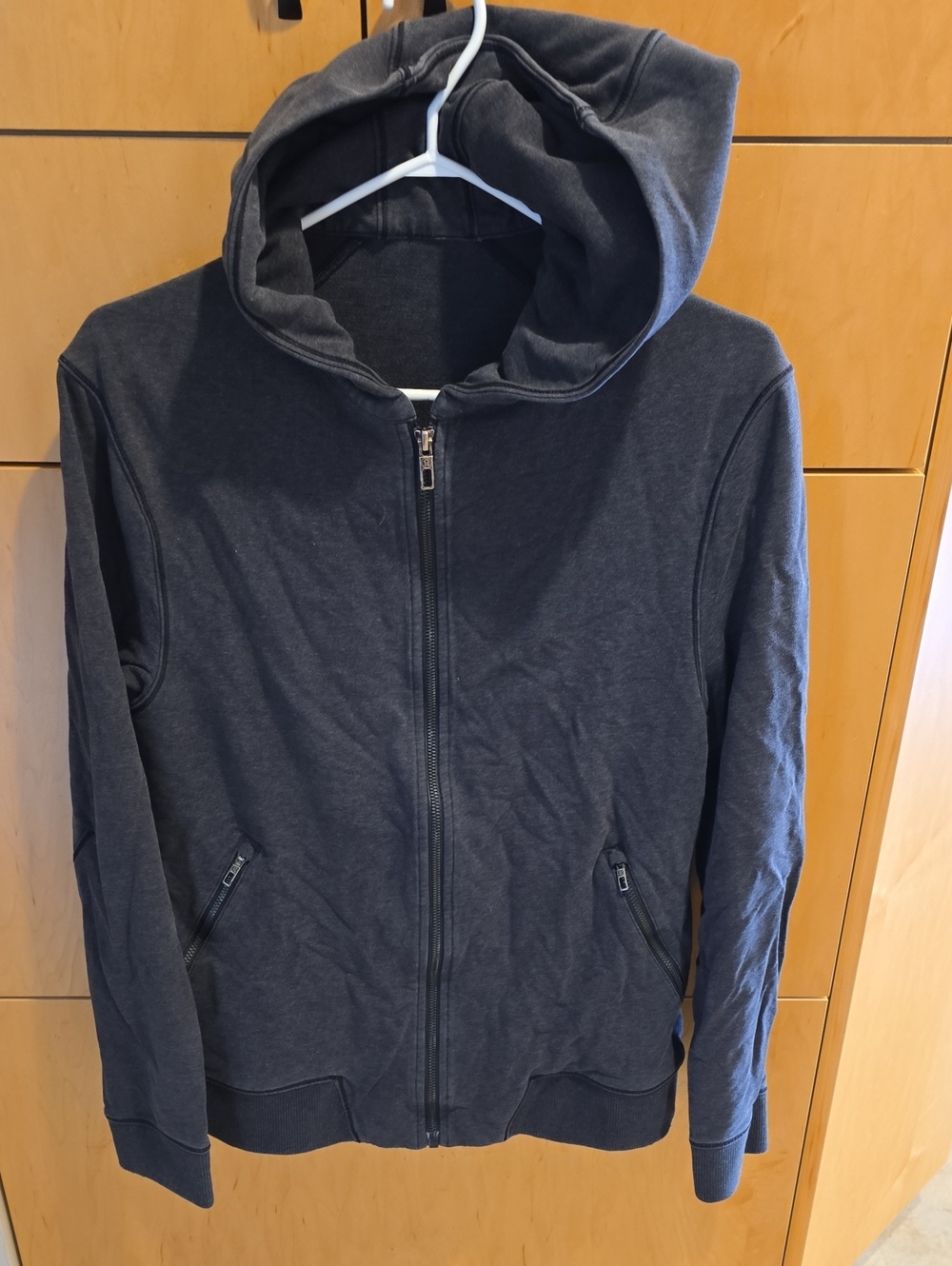 Lululemon Mens Small Hooded Zip-Up Jacket - Charcoal Gray